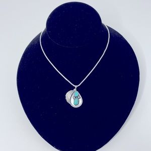 Sterling Silver & Vintage Kingman Turquoise Pendant